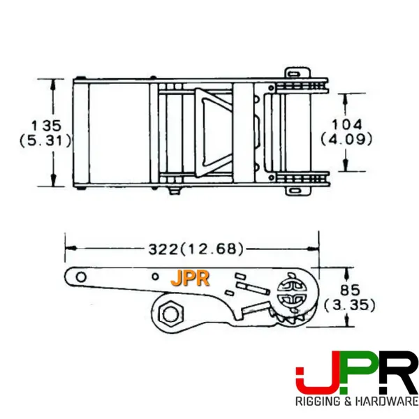 Đầu tăng đơ bản rộng 100mm BS10.000kg