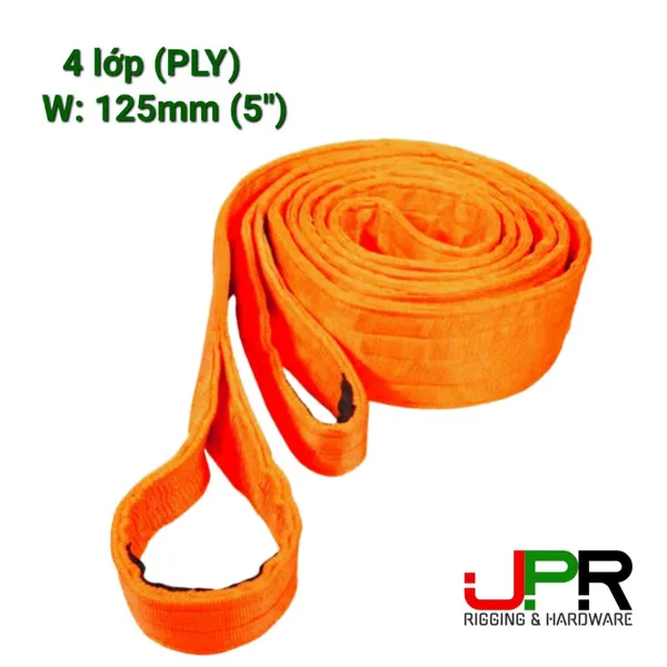 Cáp vải kéo hàng kéo cứu hộ 50 tấn bản 125mm 4 lớp 