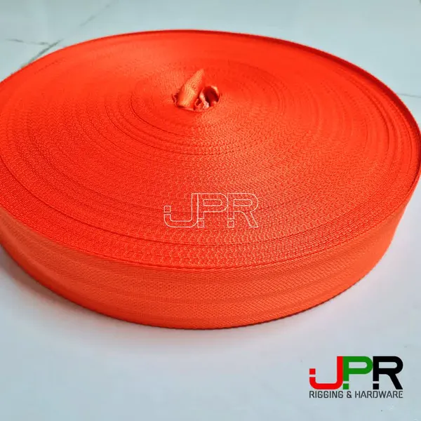 Dây đai polyester bản 38mm màu cam đỏ dạ quang