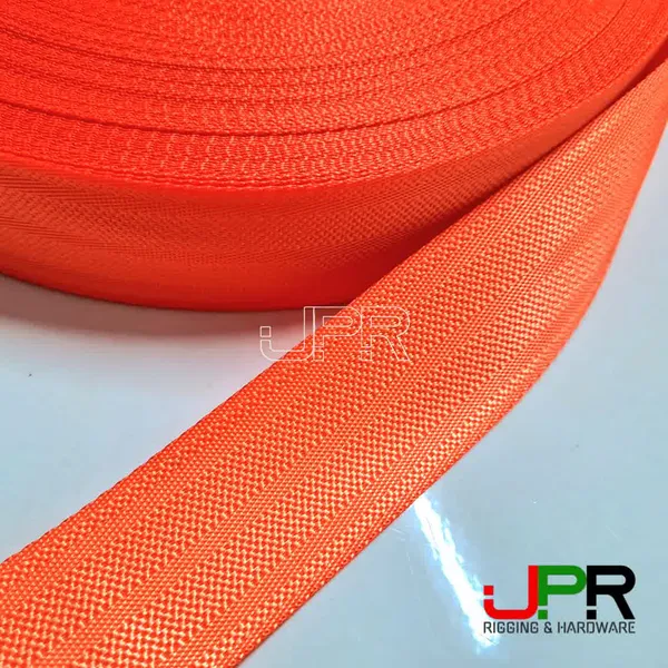 Dây đai polyester bản 38mm màu cam đỏ dạ quang