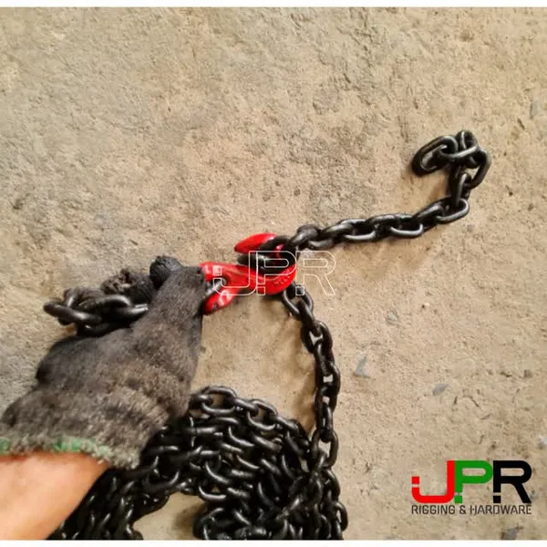 Dây xích cẩu hàng G80 gắn 1 móc (kẹp xích) thu ngắn xích