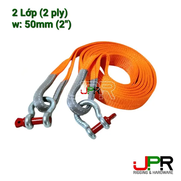 Dây cáp vải kéo cứu hộ ô tô kéo hàng pallet 10 tấn 2 lớp