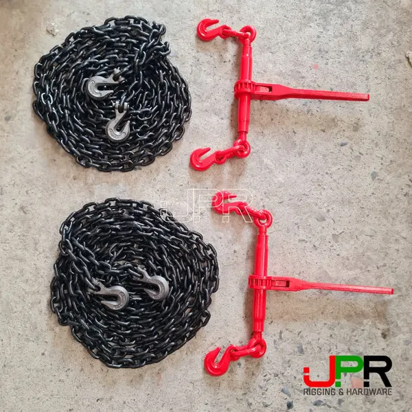 Bộ tăng đơ xích ống 10li + dây xích 2 đầu móc 10li