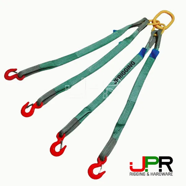 Sling cáp vải cẩu hàng 4 chân bản dẹp