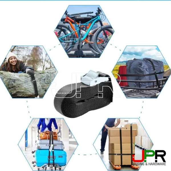 1" (25mm) Cam buckle straps tie down with soft eye fitting