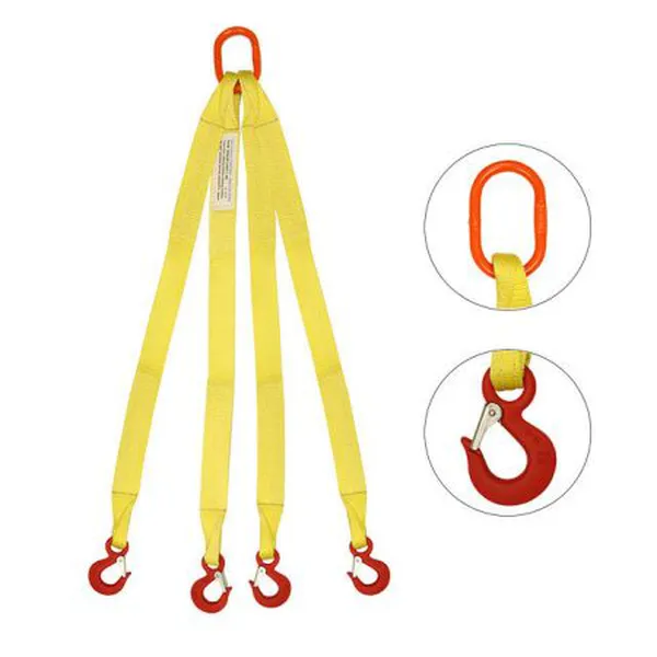 Sling cáp vải cẩu hàng 4 chân bản dẹp