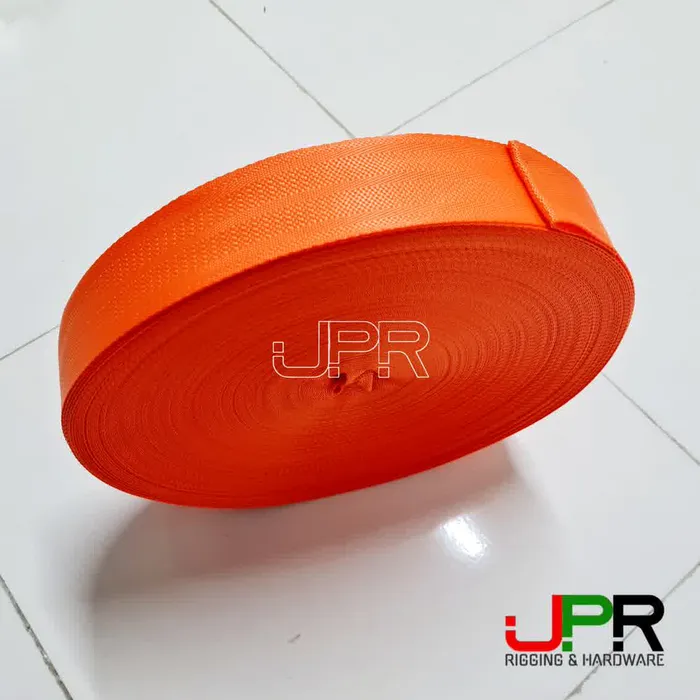 Dây đai polyester bản 38mm màu cam đỏ dạ quang