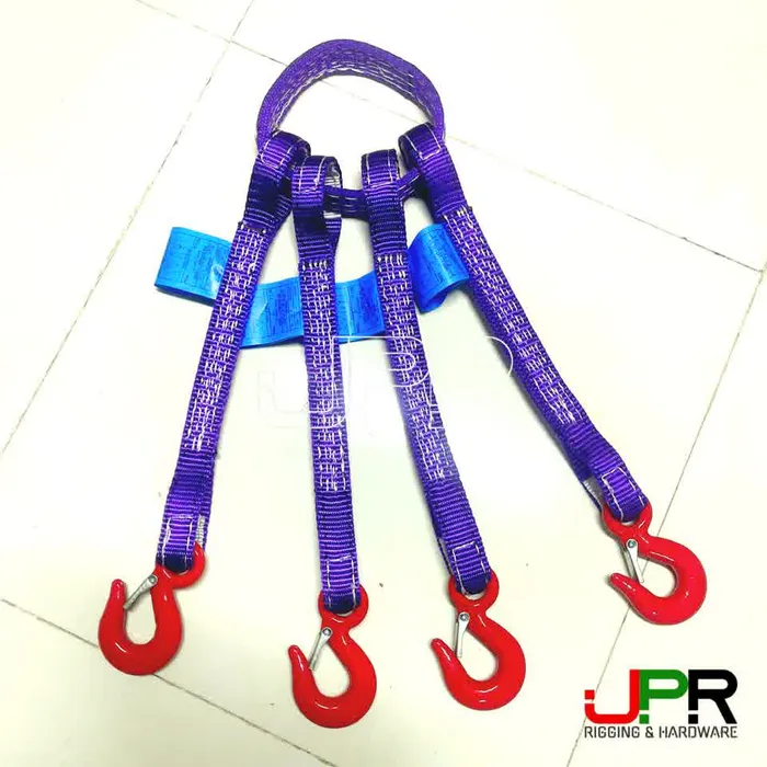 Sling cáp vải cẩu hàng 4 chân 1 tấn khoen cáp vải