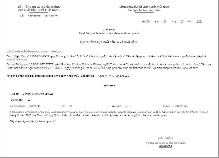 thủ tục nhập khẩu sách, catalogue sản phẩm, bản đồ, văn hóa phẩm khác