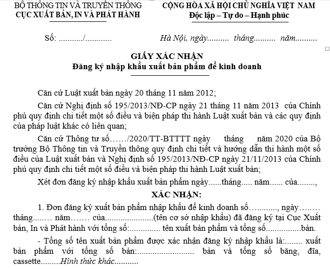 thủ tục nhập khẩu sách, catalogue sản phẩm, bản đồ, văn hóa phẩm khác