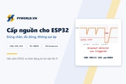 Cấp nguồn cho ESP32 đúng cách: cổng USB, chân VIN, 3V3, pin 18650 và lỗi brownout khi bật Wi-Fi