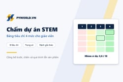 Chấm điểm dự án STEM: bảng tiêu chí 4 mức có trọng số, đánh giá chéo, gắn với Thông tư 22/2021