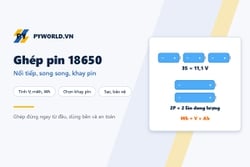 Ghép pin 18650 nối tiếp, song song (2S, 3S, 2P): tính điện áp, dung lượng, chọn khay pin và bảo vệ
