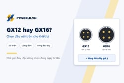 GX12 hay GX16: chọn đầu nối tròn theo số chân, dòng điện, kích thước và bảng đấu dây gợi ý