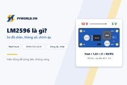 LM2596 là gì: sơ đồ chân, thông số, cách chỉnh 5 V – 3,3 V, dòng tải thực tế và nhiệt độ