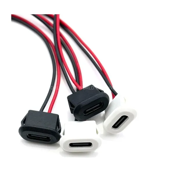 Jack nguồn type C,  2 Pin, màu đen, dạng OVAL