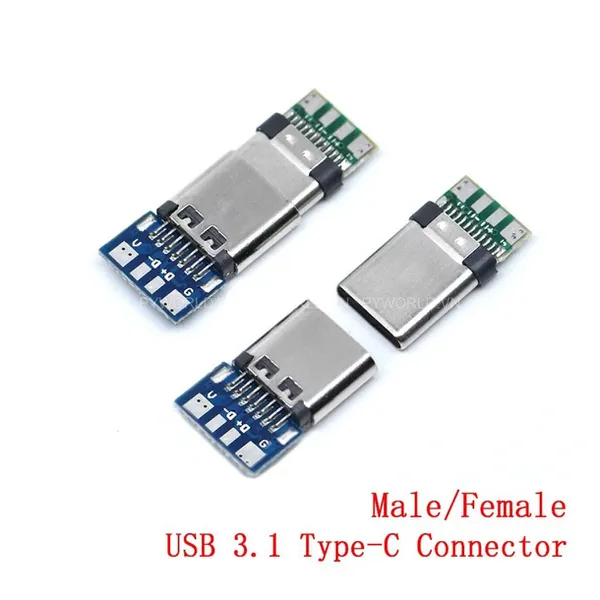 Jack nguồn type C cái, 4 Pin, chưa hàn dây