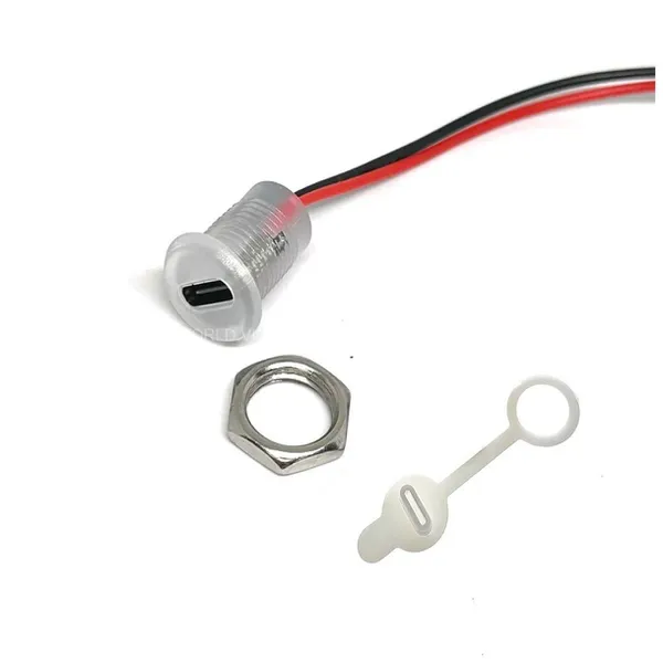 Jack nguồn type C tròn, màu xám, có nắp, jack PH2.0