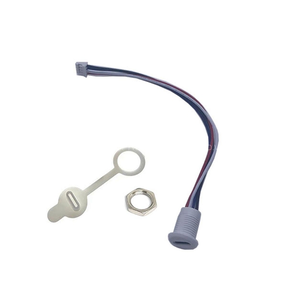 Jack type C tròn 4 Pin, màu trắng, có nắp, jack PH2.0