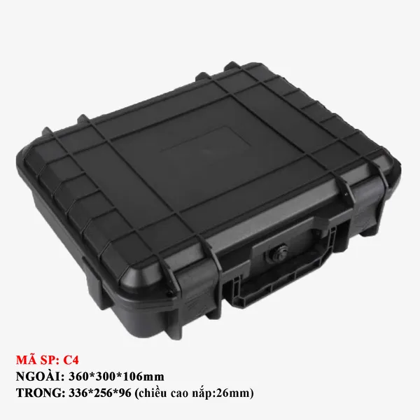Vali  D:360x300x106  Vali chuyên dụng chống sốc , chống va đập cho dụng cụ, thiết bị đo lường công nghiệp. Mã SP: C4