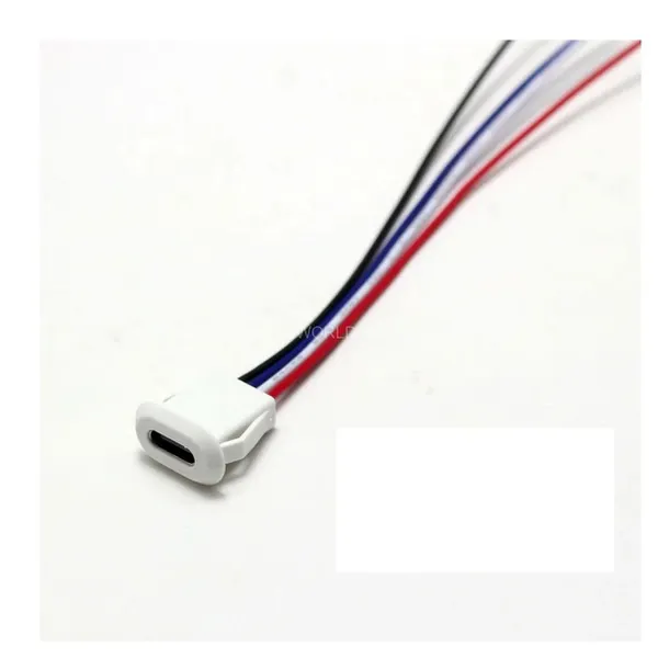 Jack nguồn type C tròn 4 Pin, Màu  trắng, dạng OVAL