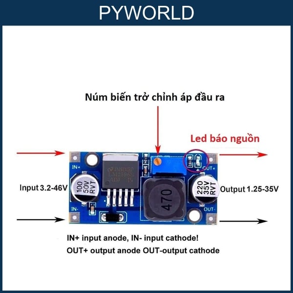 Mạch Giảm Áp LM2596 DC-DC Buck Converter – Ổn Định, Giá Tốt