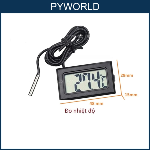 Đồng Hồ Đo Nhiệt Độ - Độ Ẩm Điện Tử Mini Có Sẵn Pin + Tặng 2 Pin Dự Phòng – Chính Xác, Tiện Lợi, Dễ Dàng Sử Dụng