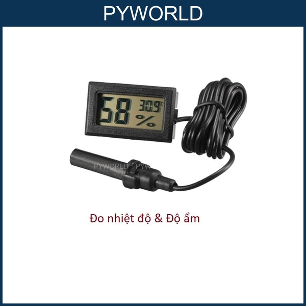 Đồng Hồ Đo Nhiệt Độ - Độ Ẩm Điện Tử Mini Có Sẵn Pin + Tặng 2 Pin Dự Phòng – Chính Xác, Tiện Lợi, Dễ Dàng Sử Dụng