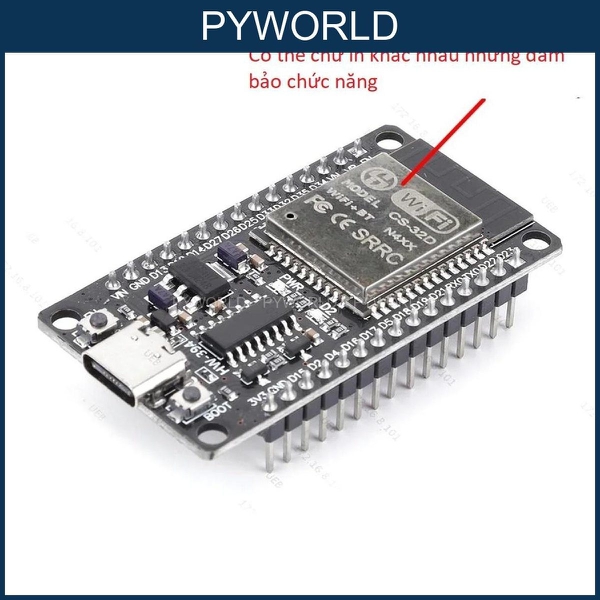 ESP32 devkit V1 38 Pin, cổng kết nối TYPE C, chip giao tiếp CP2102