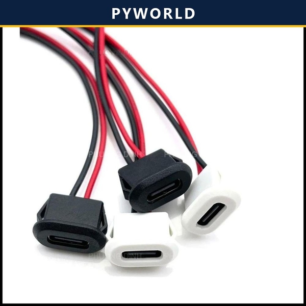 Jack nguồn type C, 6 Pin, màu trắng, dạng OVAL, không dây
