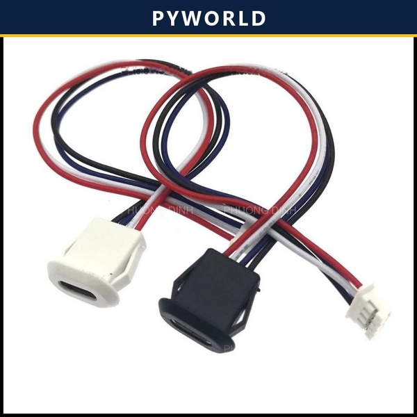 Jack nguồn type C, 6 Pin, màu trắng, dạng OVAL, không dây