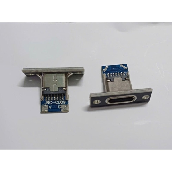 Mạch ra chân USB Type C cái 2 Pin gắn panel, có tai bắt vít