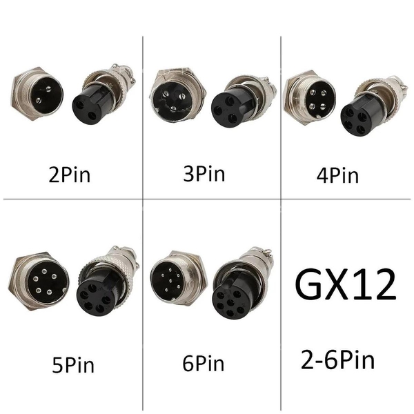 GX12-2P-D Đầu Nối Tròn Đực 2 Chân - JACK nối GX12