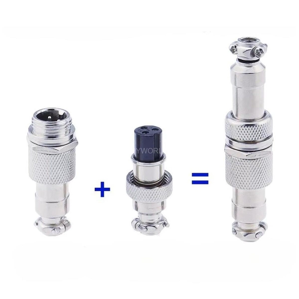 GX12-2P-D Đầu Nối Tròn Đực 2 Chân - JACK nối GX12