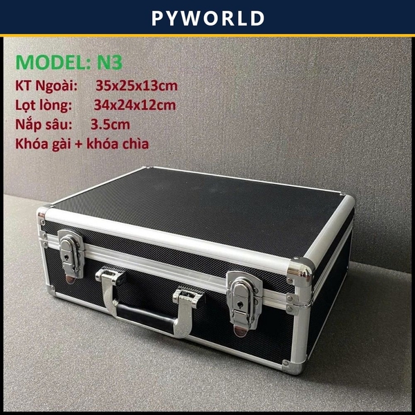 Vali khung NHÔM có khóa N3 35x25x13 cm – Hộp đựng thiết bị, dụng cụ, camera