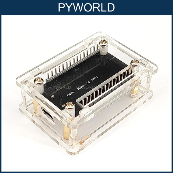 Hộp nhựa MICA đựng ESP32 DEVKIT V1 30 chân, mạch điện tử 65x45x25 mm bao gồm ốc vít