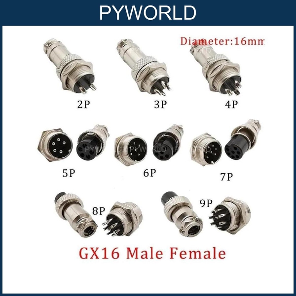 COMBO Đầu nối tròn GX16 - 2P-3P-4P-5P-6P-7P-8P-9P-10P