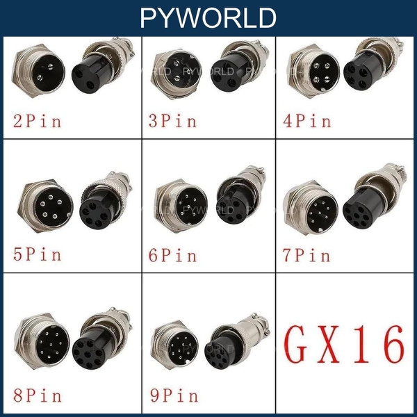 COMBO Đầu nối tròn GX16 - 2P-3P-4P-5P-6P-7P-8P-9P-10P