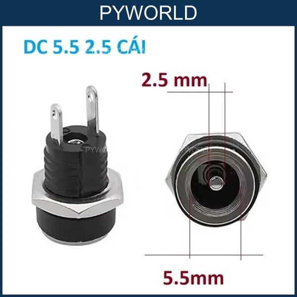 COMBO 5 Đầu cắm nguồn, jack cắm nguồn DC 5.5