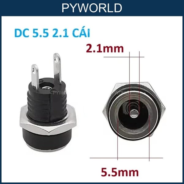 COMBO 5 Đầu cắm nguồn, jack cắm nguồn DC 5.5