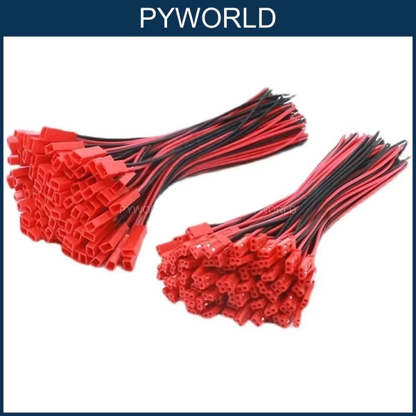 COMBO 10 Dây nối JST 2 Pin RCY 20AWG Silicone – Bộ 10 cặp Đực (10cm) + Cái (10cm)