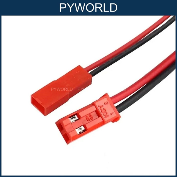 COMBO 10 Dây nối JST 2 Pin RCY 20AWG Silicone – Bộ 10 cặp Đực (10cm) + Cái (10cm)