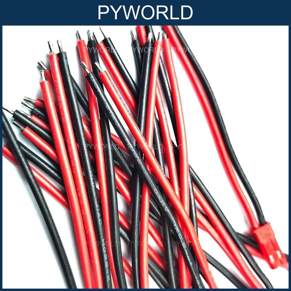 COMBO 10 Dây nối JST 2 Pin RCY 20AWG Silicone – Bộ 10 cặp Đực (10cm) + Cái (10cm)