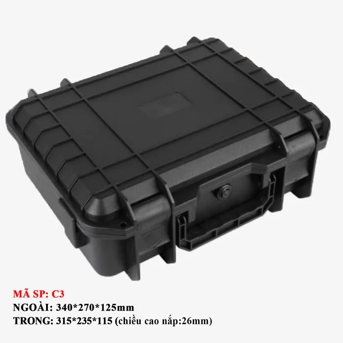 Vali C:340x270x125 Vali chuyên dụng chống sốc  , chống va đập cho dụng cụ, thiết bị đo lường công nghiệp. Mã SP: C3