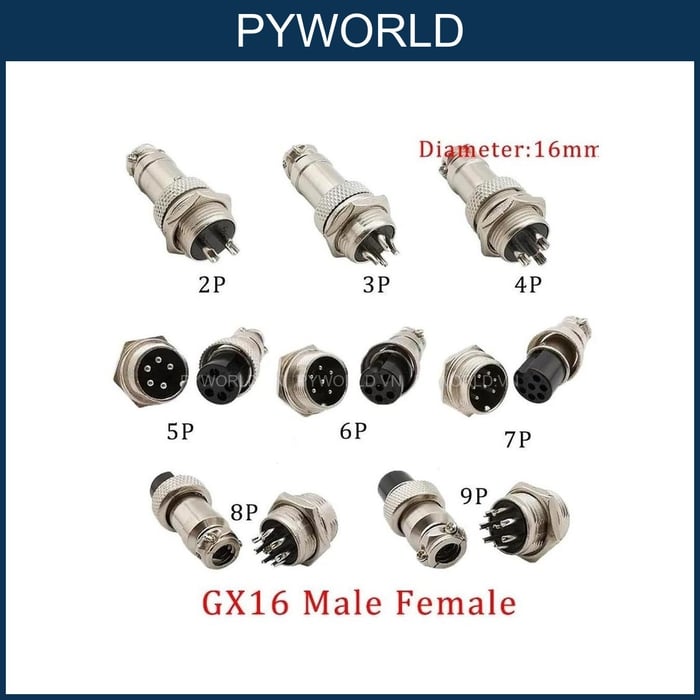 GX16-10P-C Đầu Nối Tròn Cái 10 Chân - JACK nối GX16