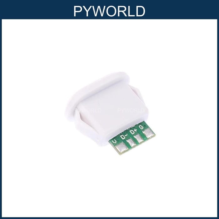 Jack nguồn type C, 6 Pin, màu trắng, dạng OVAL, không dây