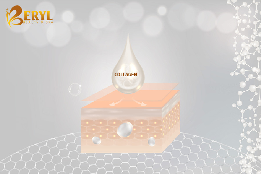 Collagen - Yếu tố quyết định độ sắn chắc khỏe mạng của da.