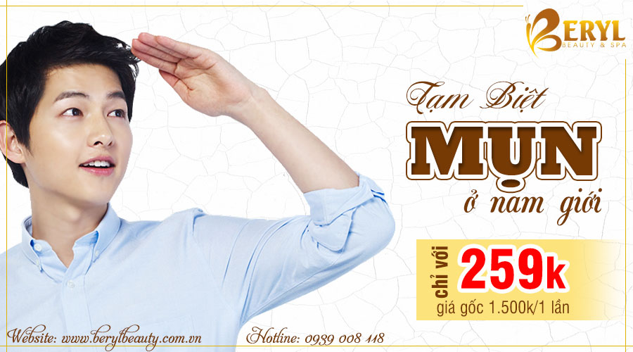 Điều trị mụn ở mặt cho nam giới tại Beryl Beauty & Spa TPHCM Điều trị mụn ở mặt cho nam giới tại Beryl Beauty & Spa TPHCM