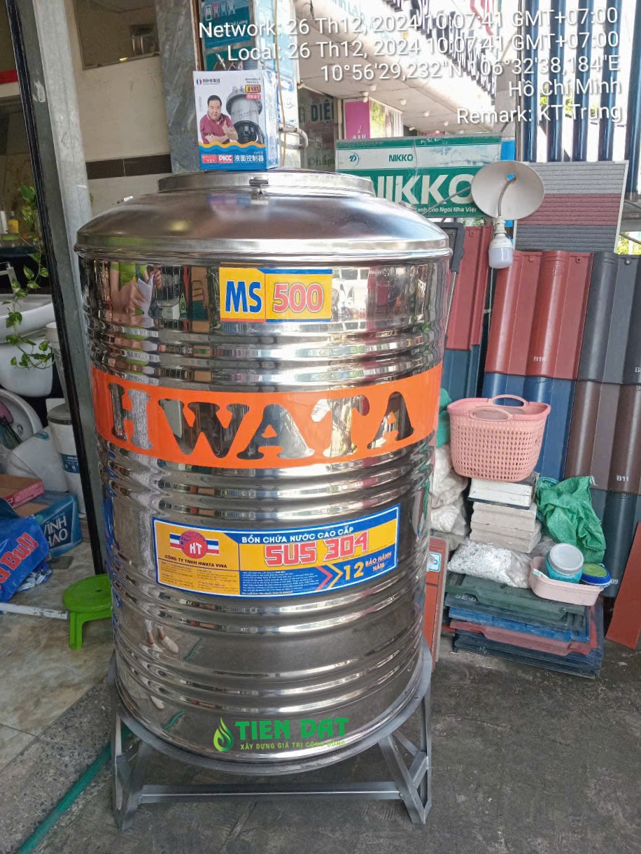 Bồn nước Hwata 500L phù hợp với nhu cầu sử dụng hằng ngày tại xã Nhơn Ninh, Tây Ninh Bồn nước Hwata 500L phù hợp với nhu cầu sử dụng hằng ngày tại xã Nhơn Ninh, Tây Ninh