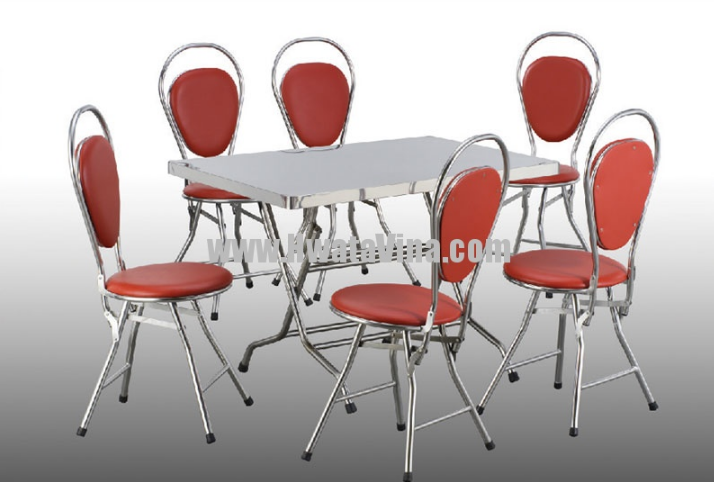 Bàn xếp inox mặt hình chữ nhật